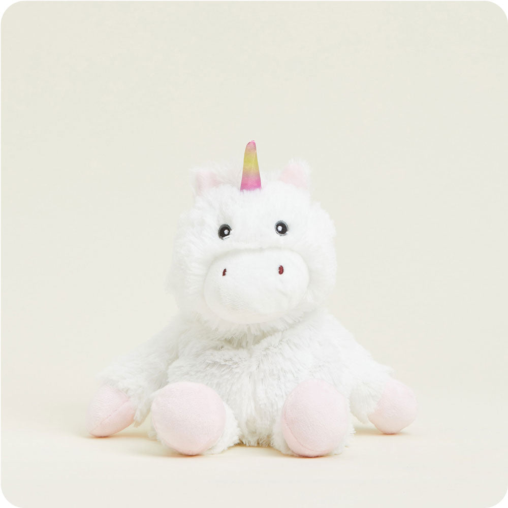 White Unicorn Warmies Junior - Cozy Glow