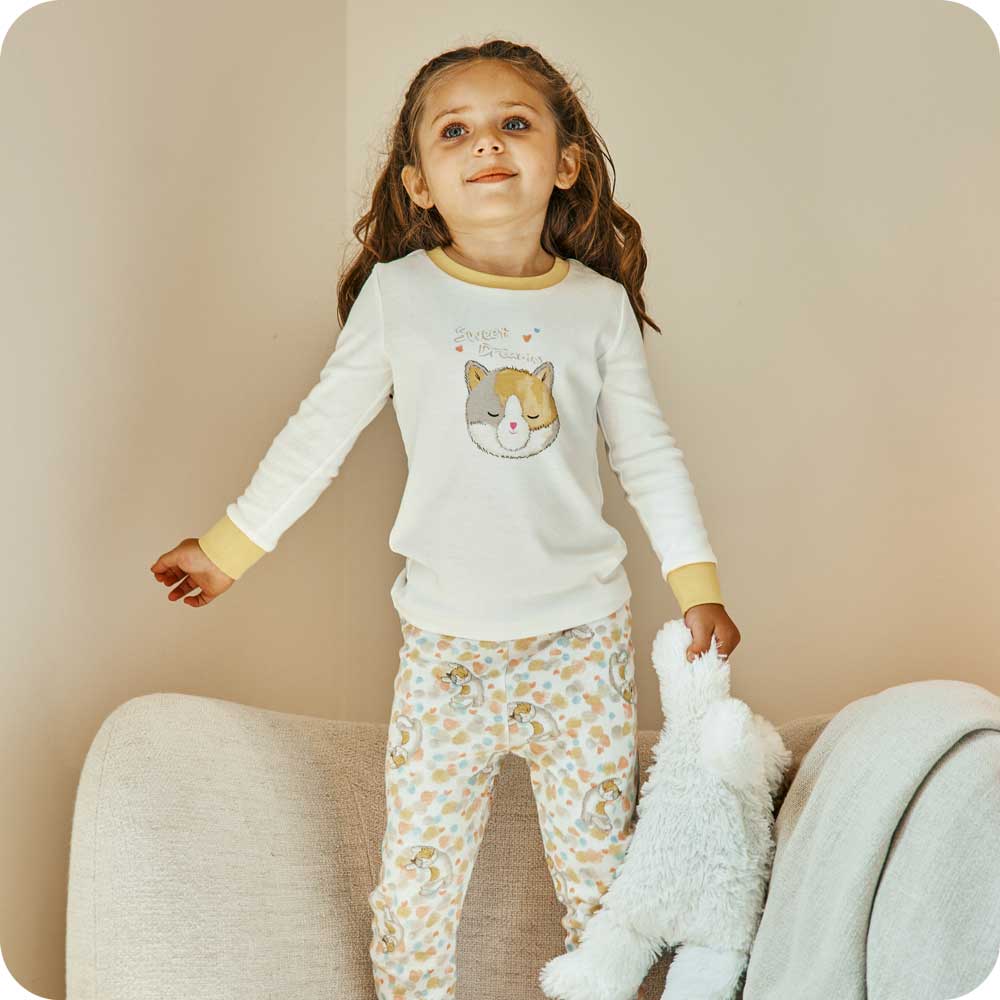 Calico Cat Long Pajamas - Daily Set