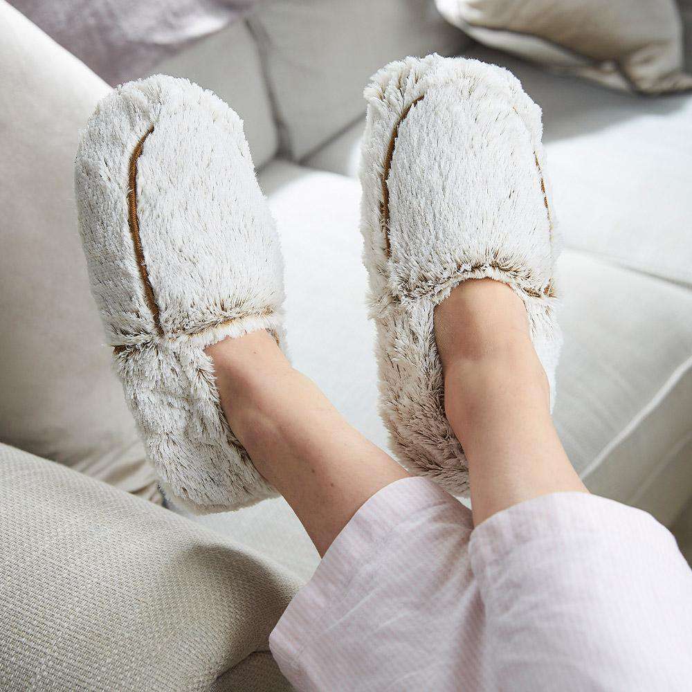 Marshmallow Brown Slippers Warmies® - Warm Blend