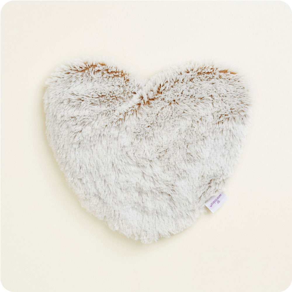 Marshmallow Brown Heart Heat Pad Warmies - Clean Comfort