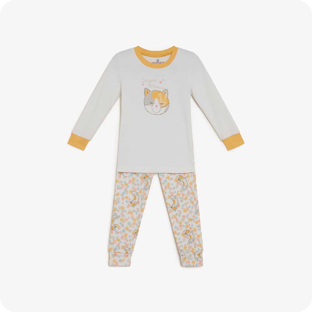 Calico Cat Long Pajamas - Daily Set
