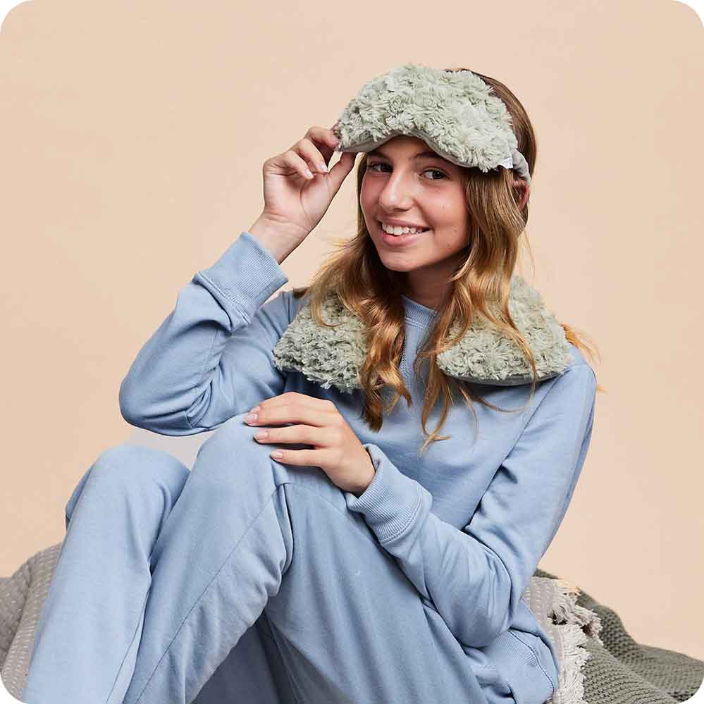 Curly Sage Green Neck Wrap Warmies - Light Storage