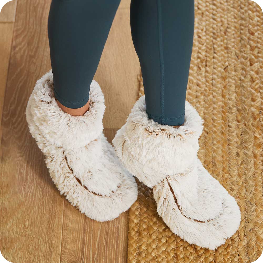 Marshmallow Brown Boots Warmies® - Warm Blend
