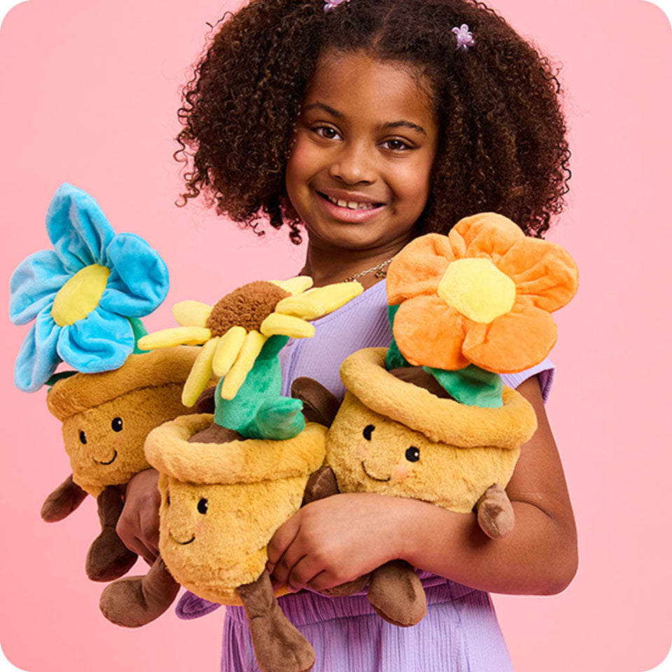 Blue Flower Pot Warmies - Cozy Glow