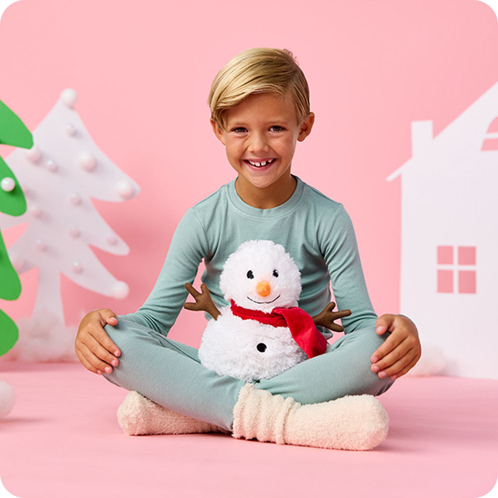 Red Scarf Snowman Warmies - Fresh Notes
